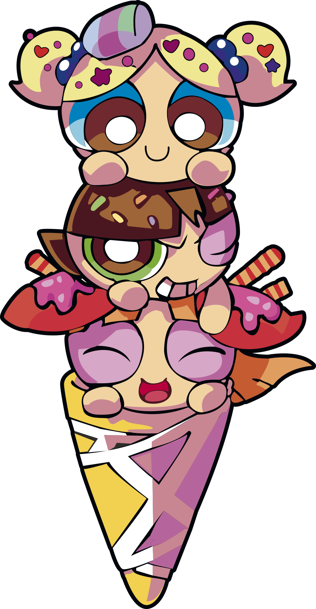 Powerpuff Girls 9 Engraving Svg Design Free Vectors